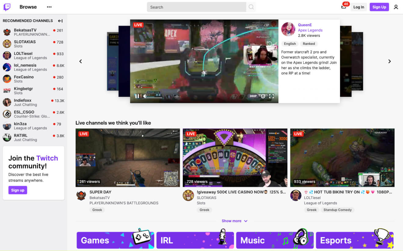 twitch live streaming