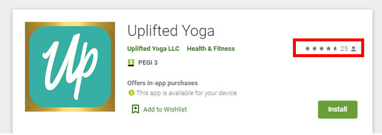 uplifted yoga app store review