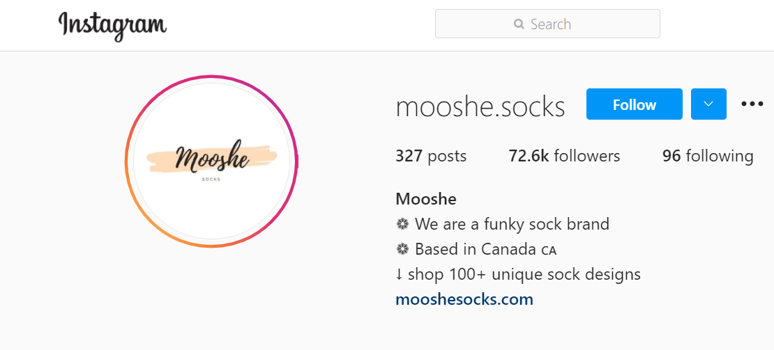mooshe socks instagram account