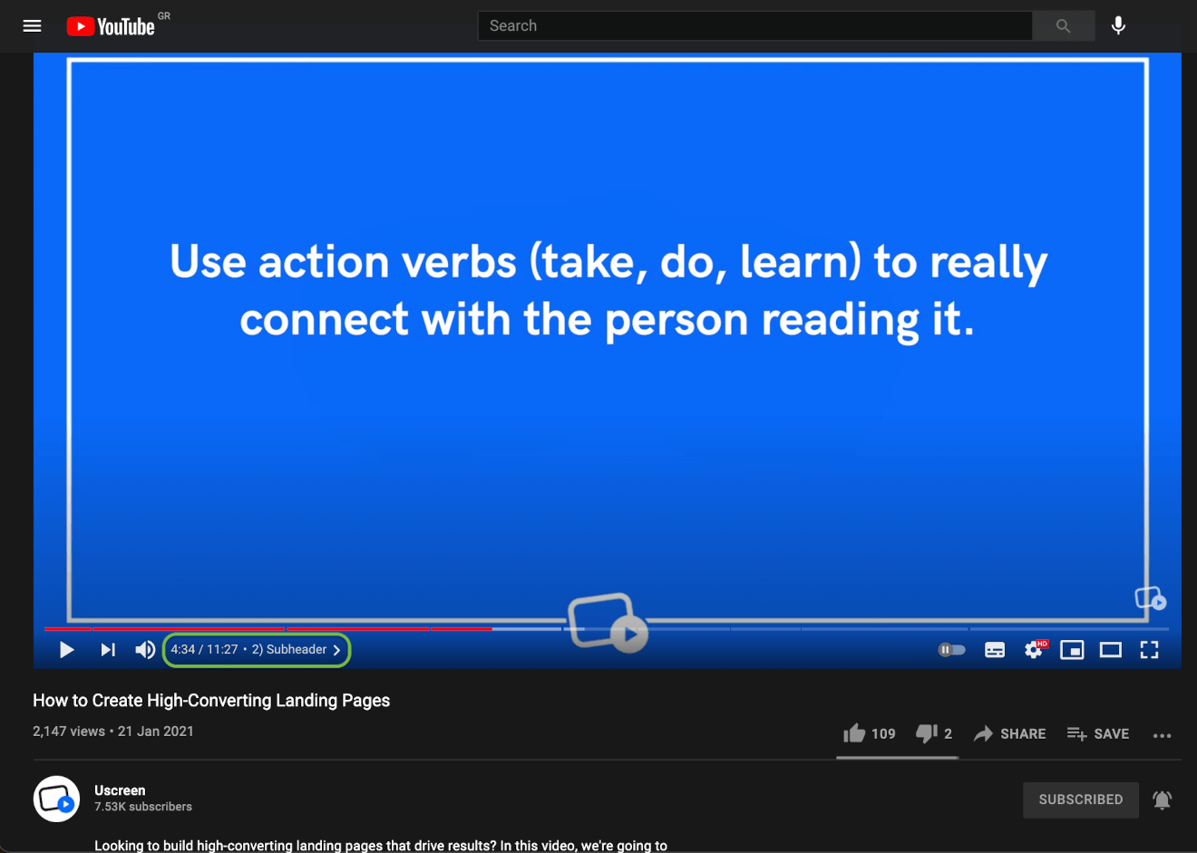 youtube chapters