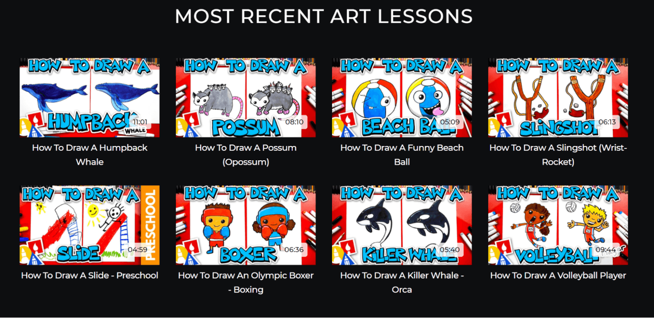 art for kids most recent lessons
