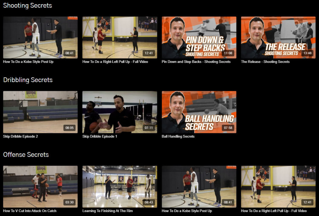 A screenshot of Bballbreakdown's platform.