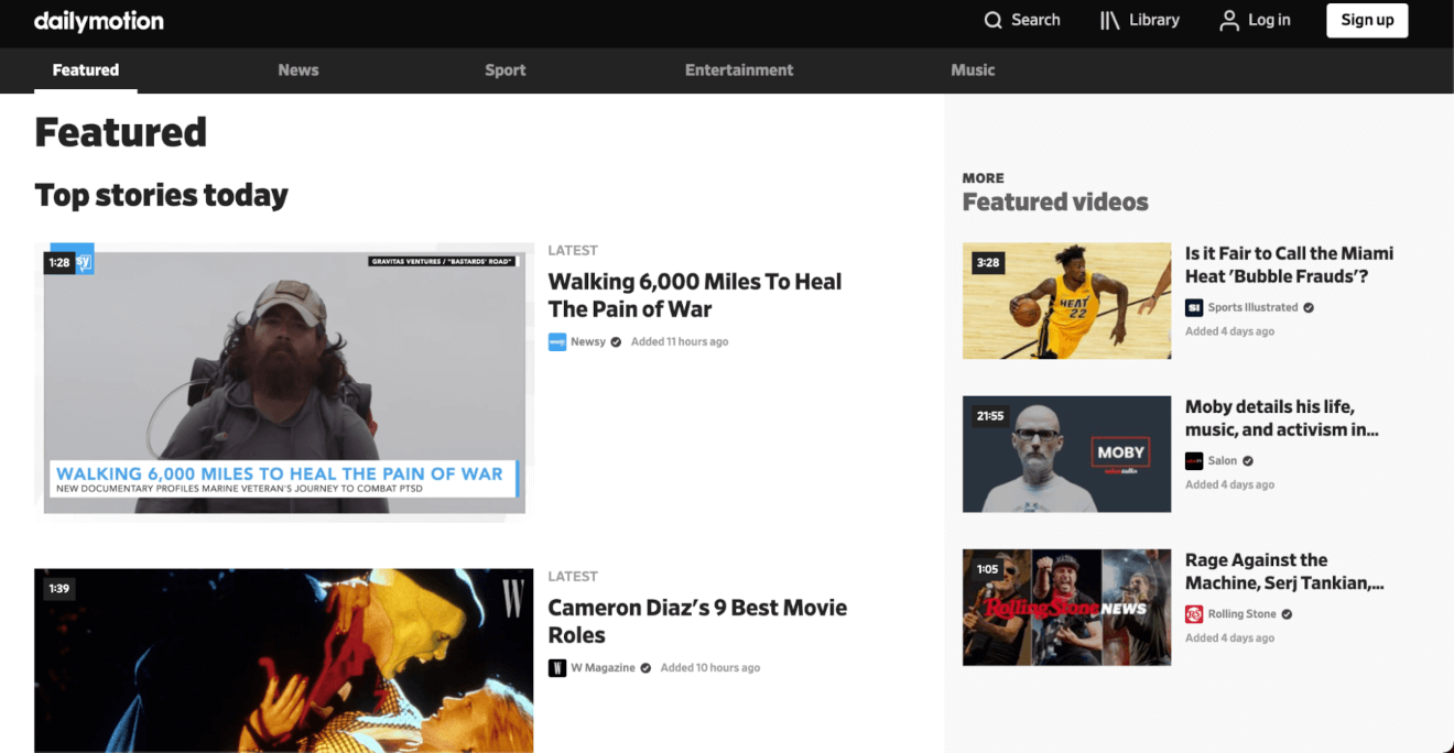 dailymotion home page