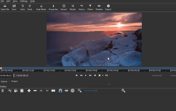 shotcut video editor timeline