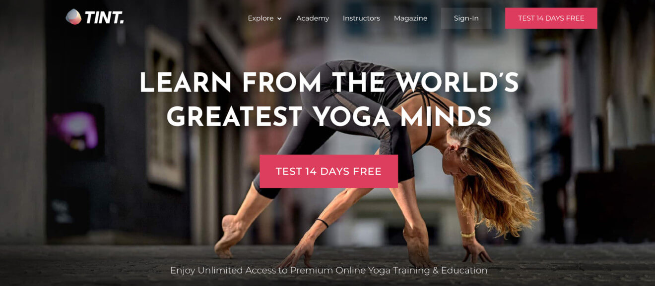 tint yoga sales page