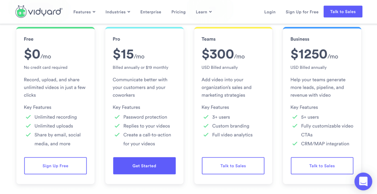 vidyard plans