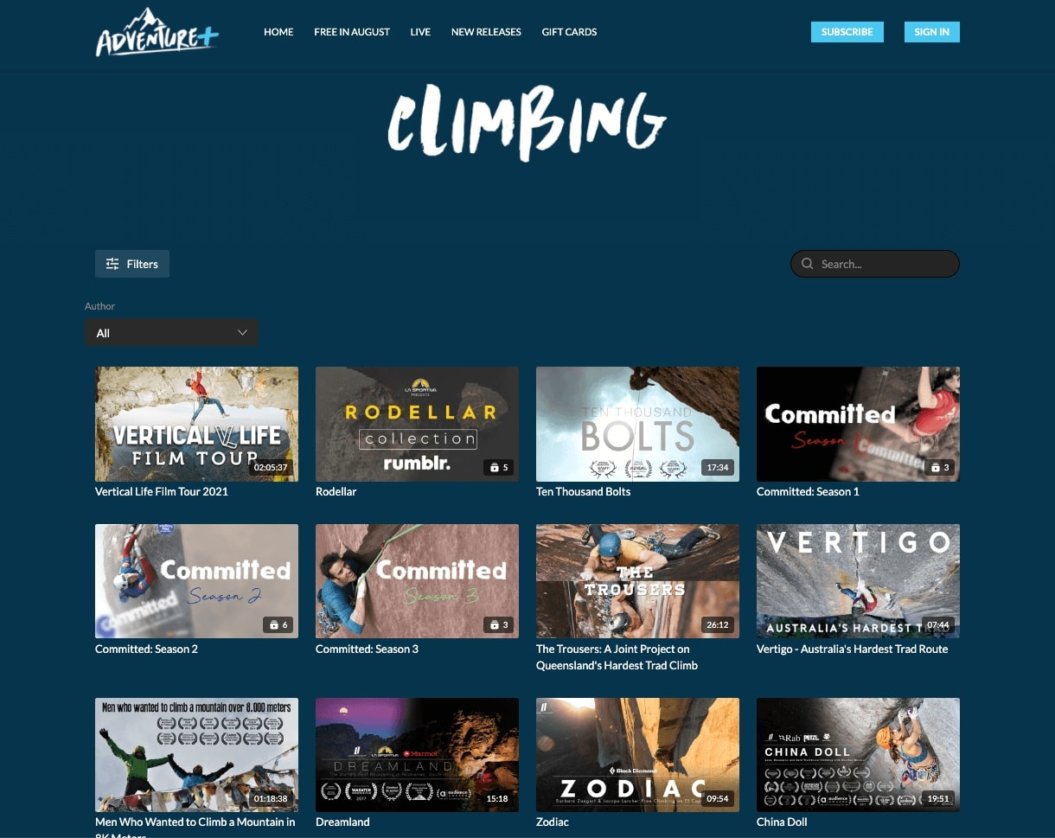 adventure plus climbing homepage