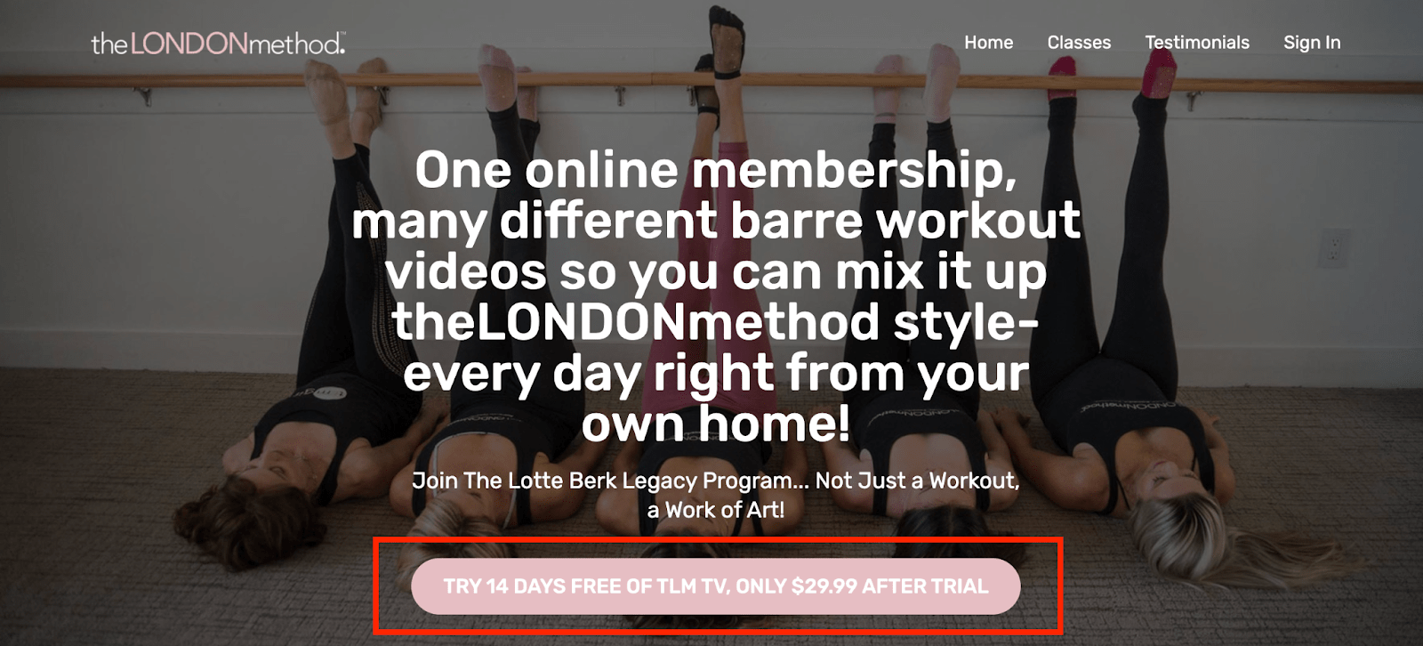 the LONDON method trial button