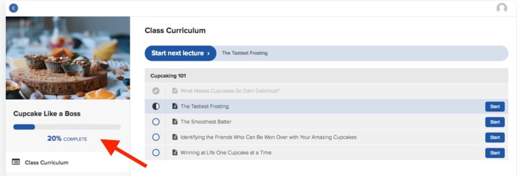 teachable course progress