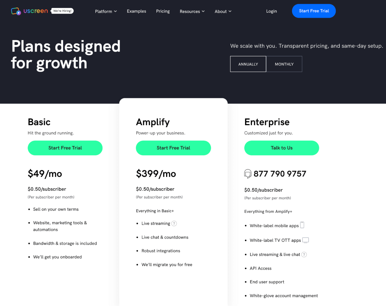 uscreen pricing