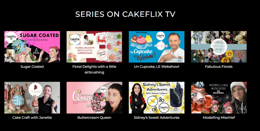 An image of CakeflixTV, subscription based business.