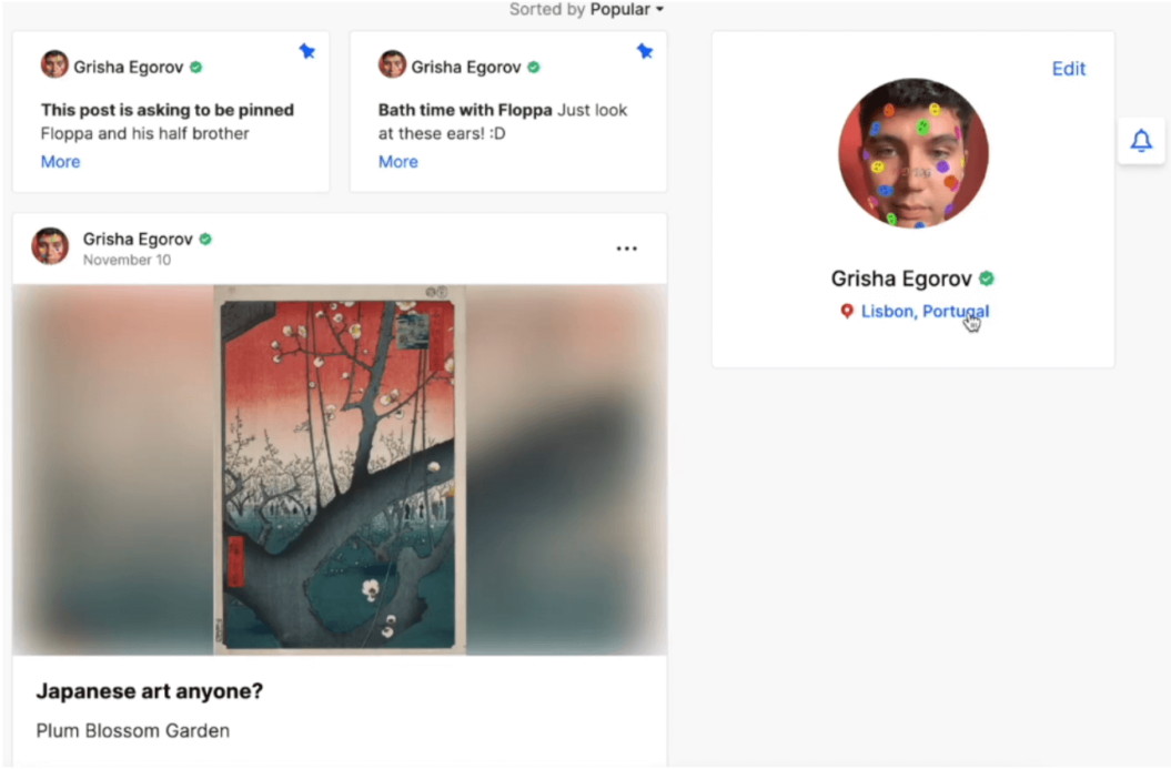 A screenshot of how an online community built on Uscreen looks like.