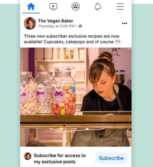 An image of Facebook page of The Vegan Baker.