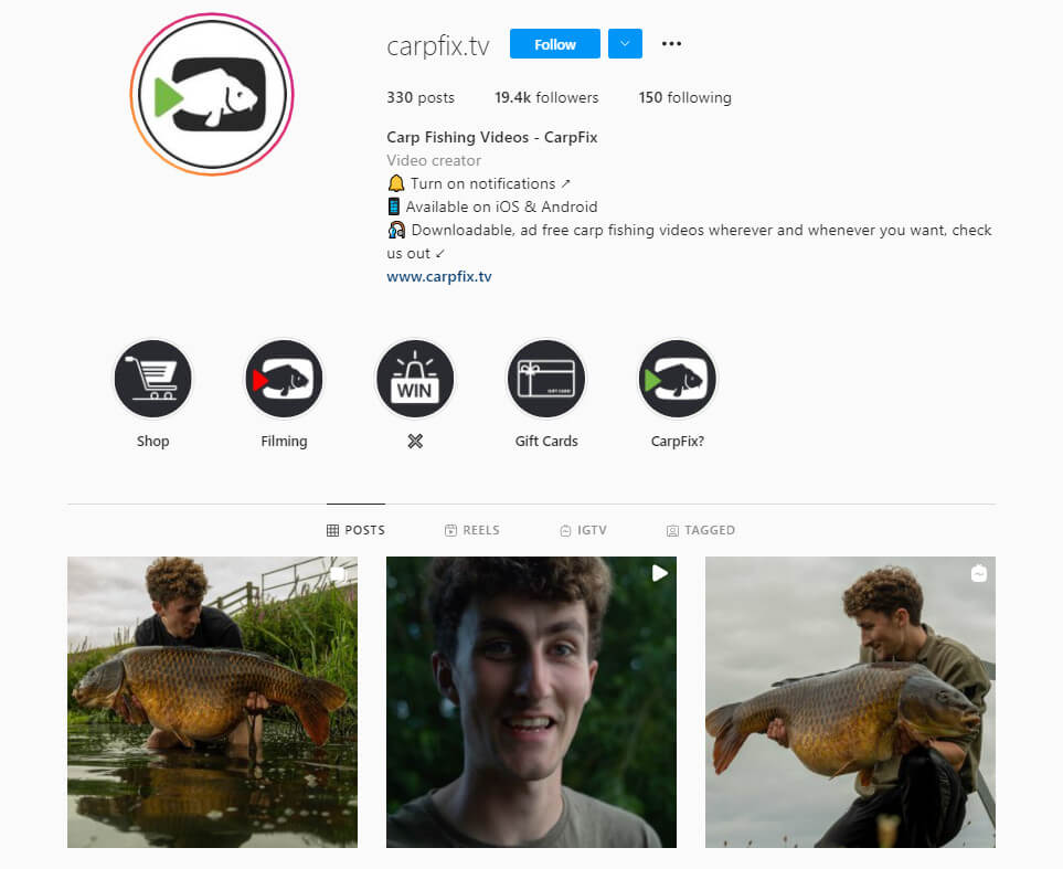 CarpFix.tv Instagram Account