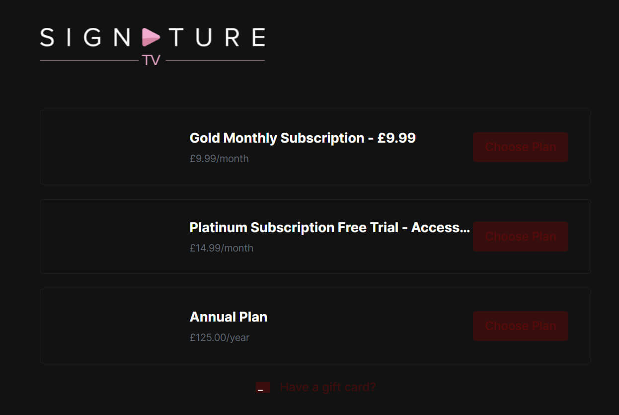Signature TV Subscription