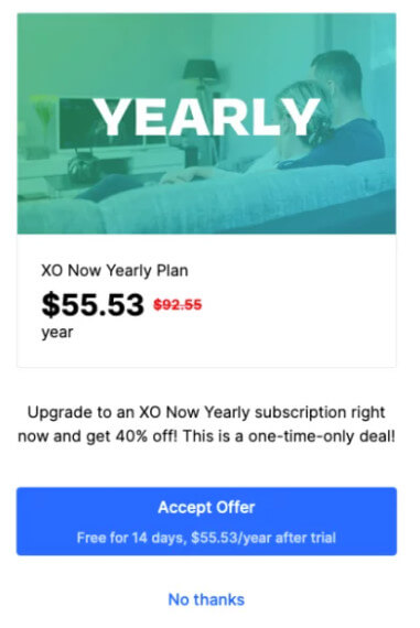 Subscription Upsell Example