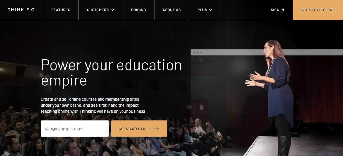 thinkific landing page