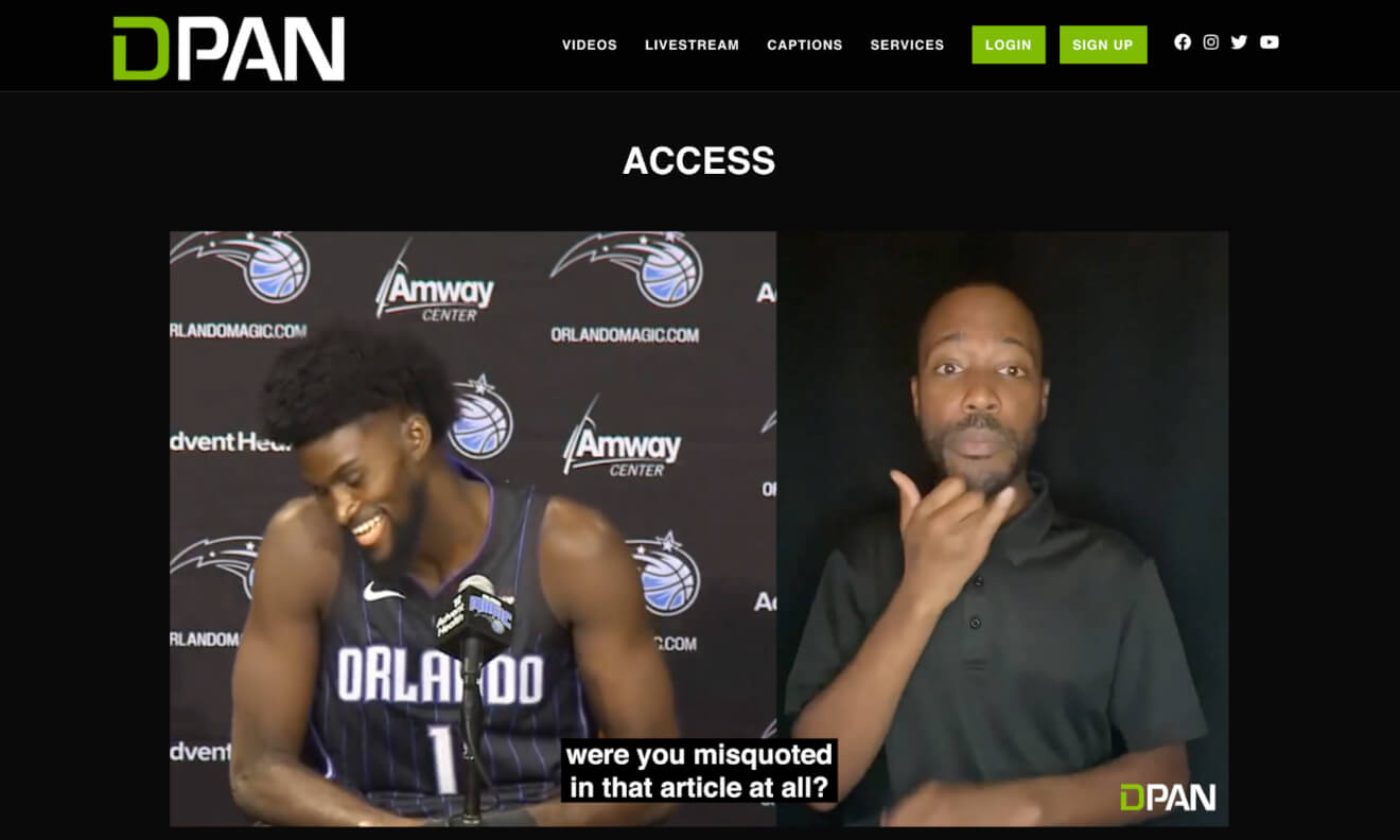 A screenshot of DPAn.TV platform.