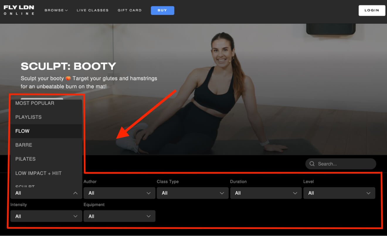 A screenshot of FLY LDN platform.