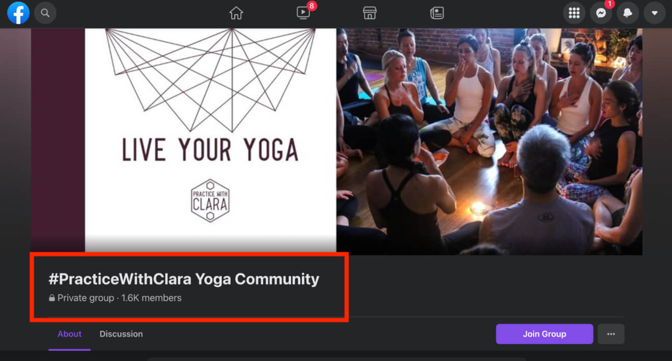 A screenshot of Practice With Clara exclusive community.