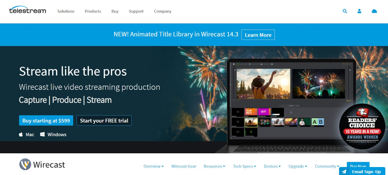 Wirecast Streaming Software