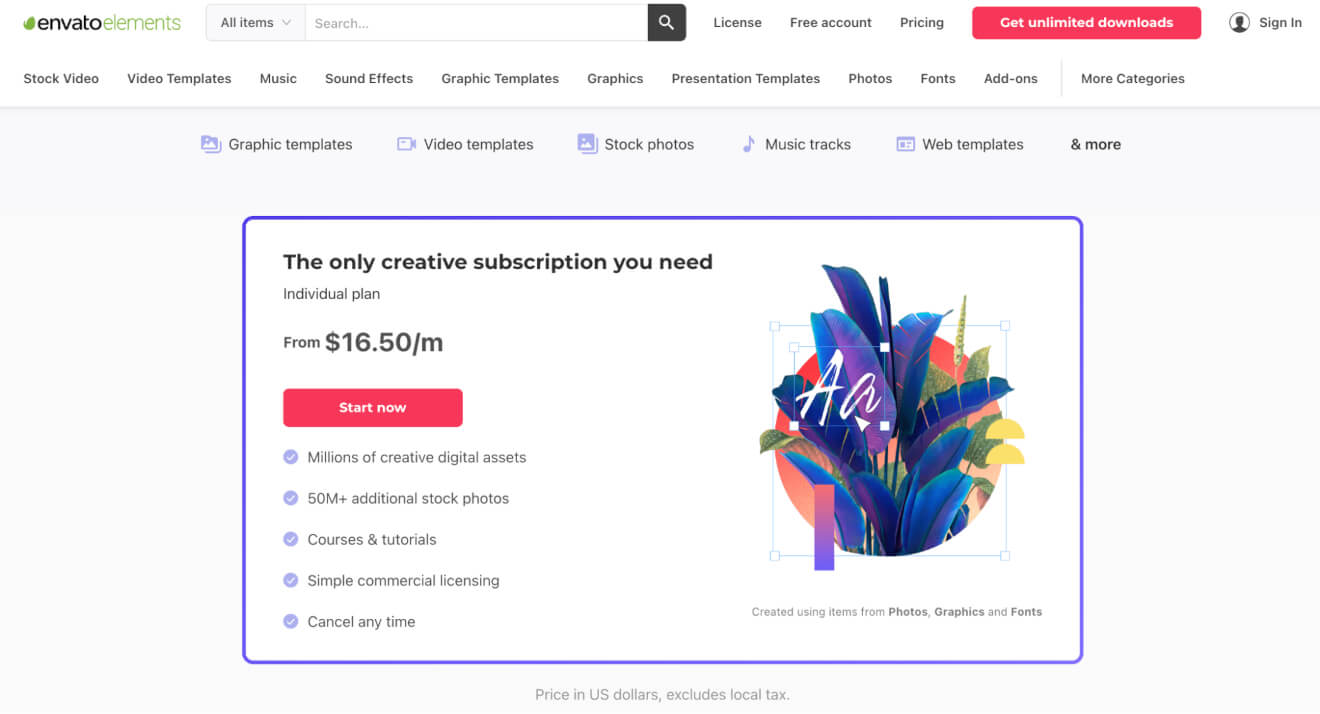 Envato Elements Pricing