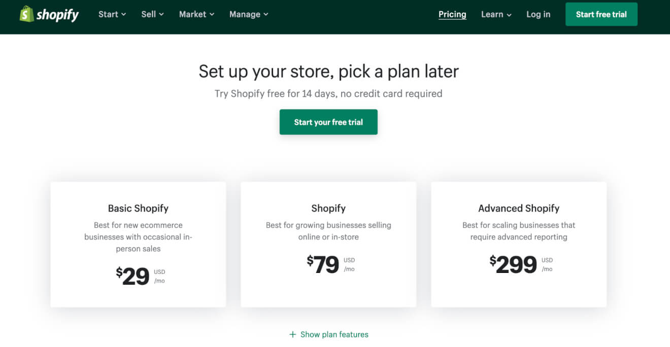 Shopify Pricing