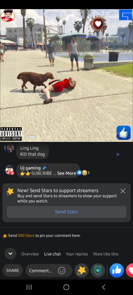 Facebook Star Enabled Livestream