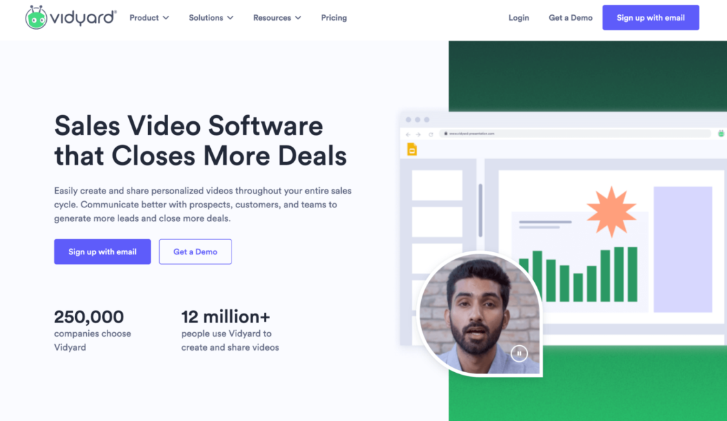 A screenshot of video CMS Vidyard.