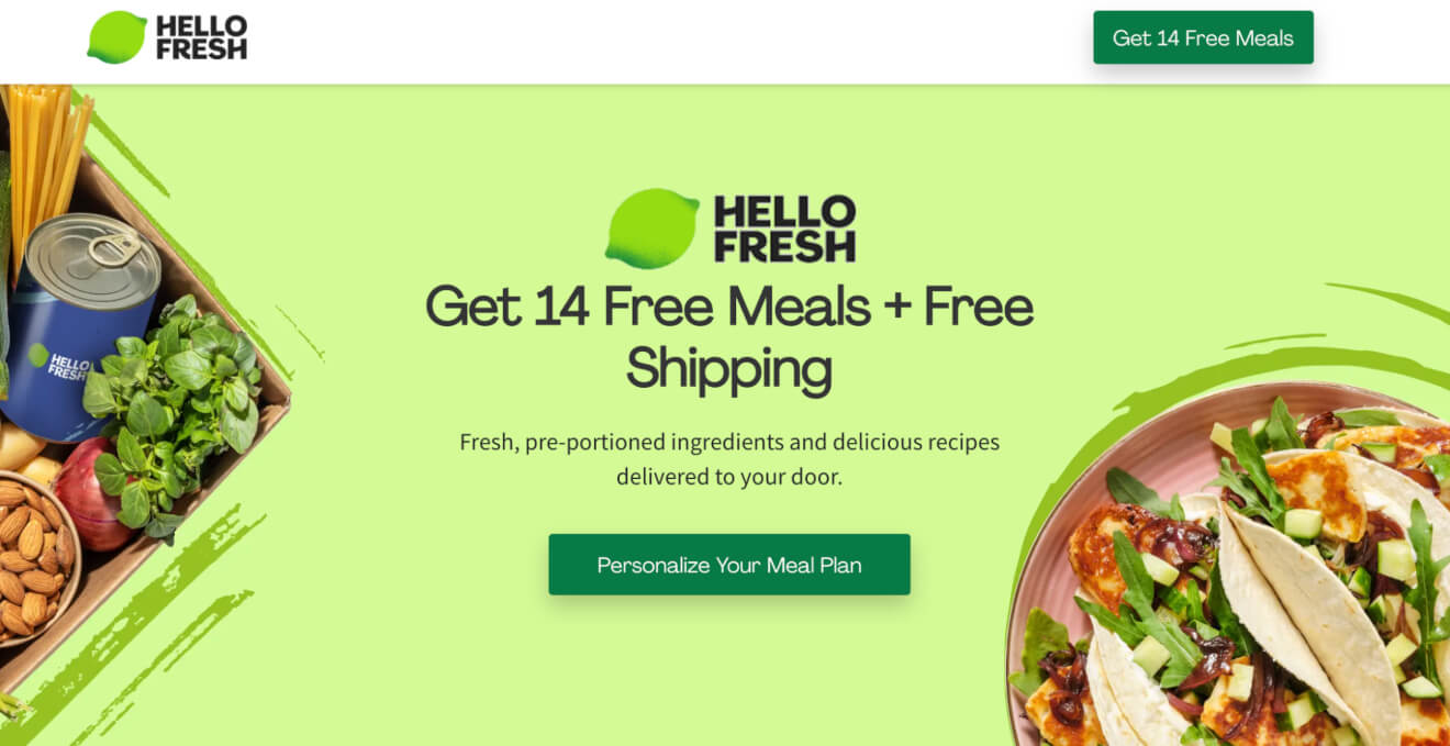 Hello Fresh Clear CTA
