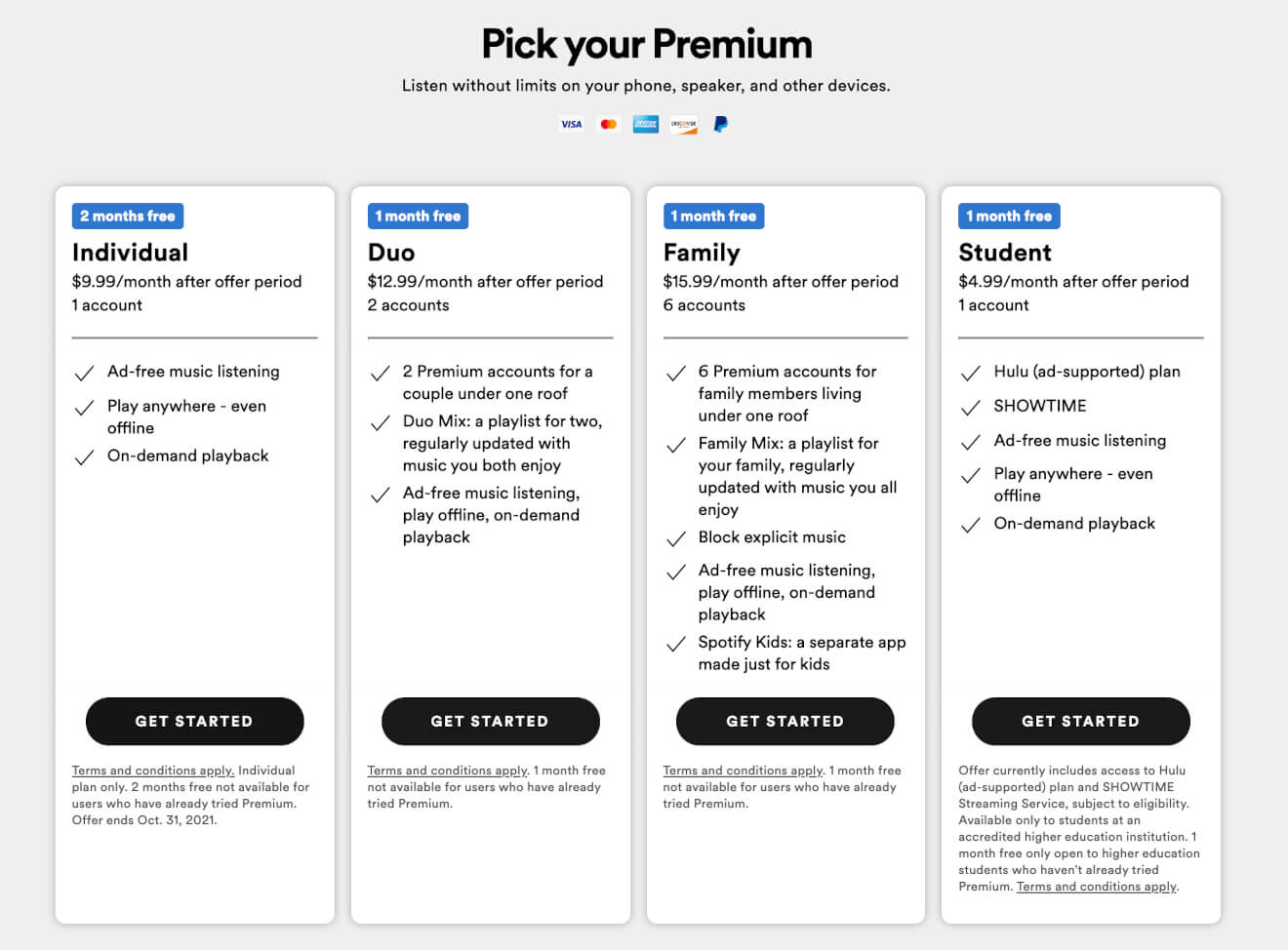 Spotify Tiered Memberships