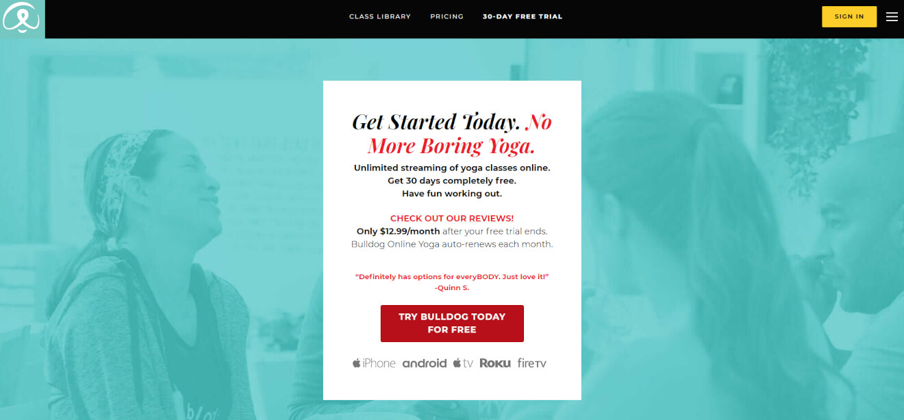 Bulldog Online Yoga Membership Site