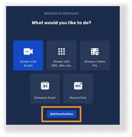 Restream Login Window