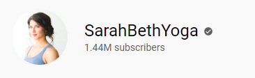 Sarah Beth Yoga YouTube Subscribers