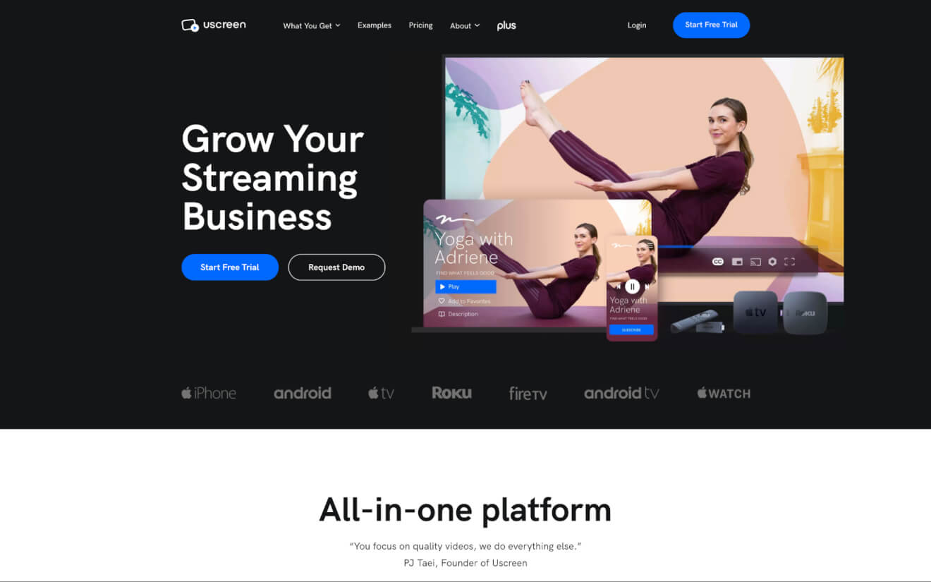 Uscreen All-in-one Platform