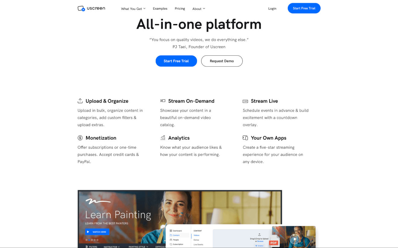 Uscreen All-in-one Platform