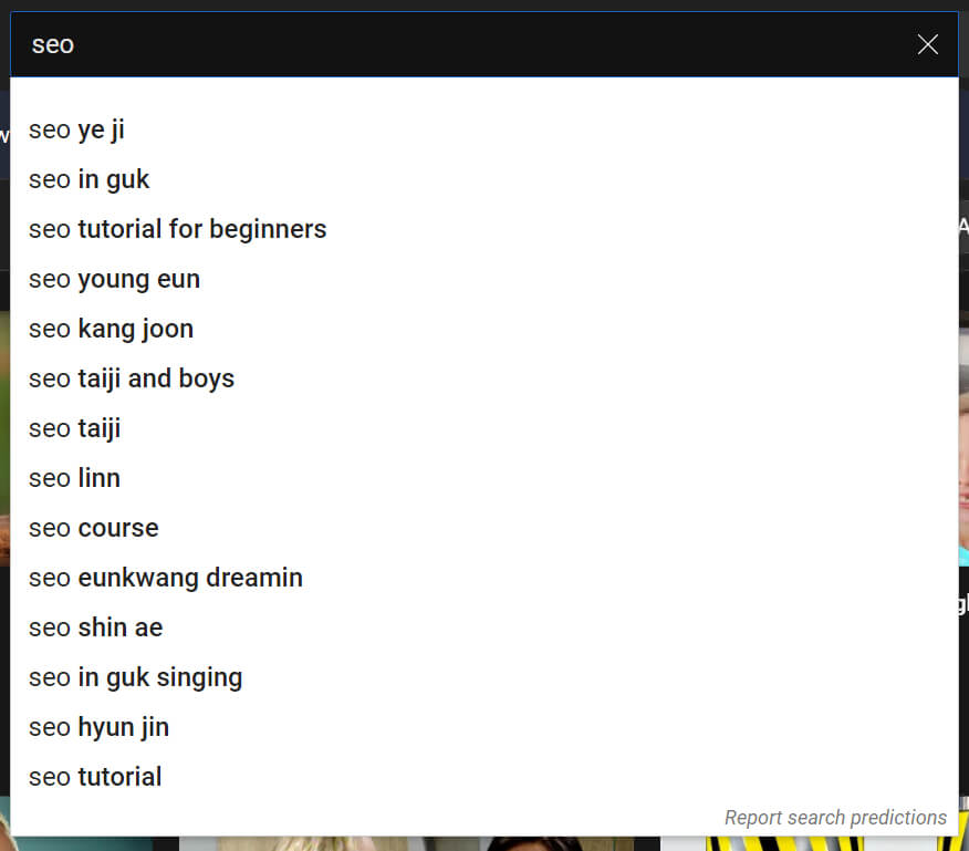 YouTube Search Autocomplete