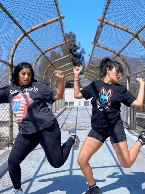 Photo of two women from Bfunk dancing.