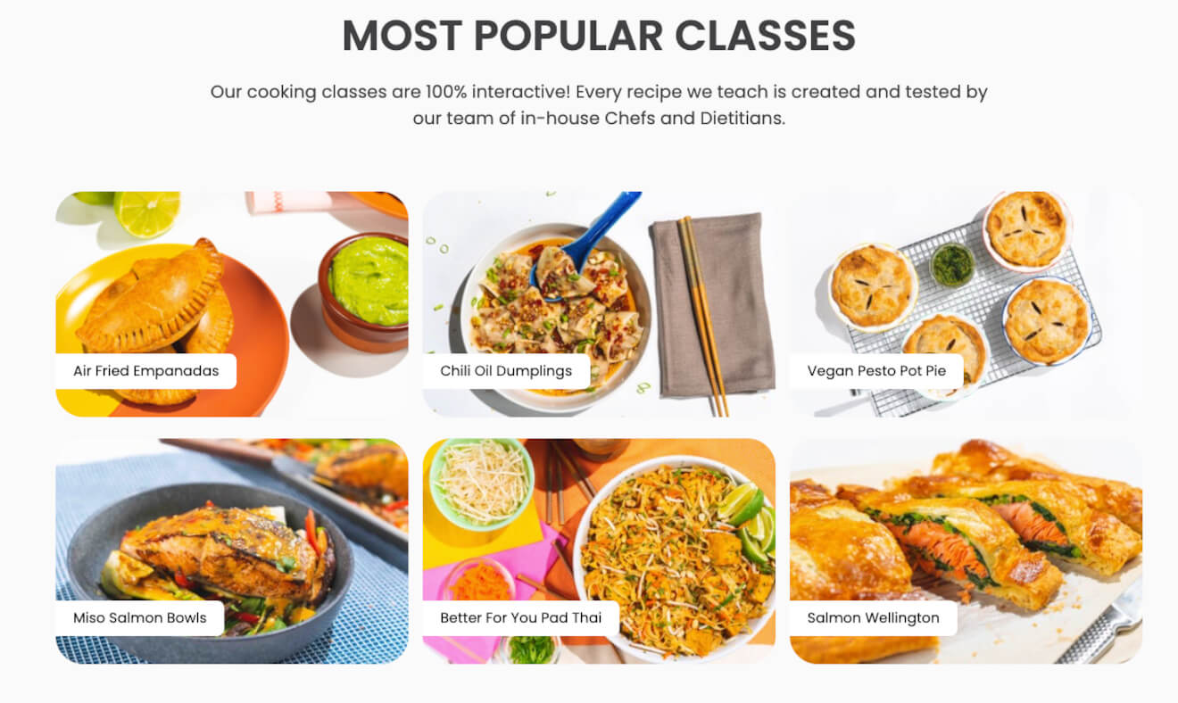 A screenshot of the platform homemade, where they sell digital products.