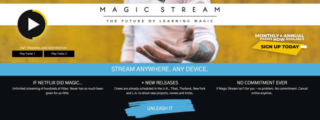 MagicStream online streaming service teaches people how to perform magic tricks. 