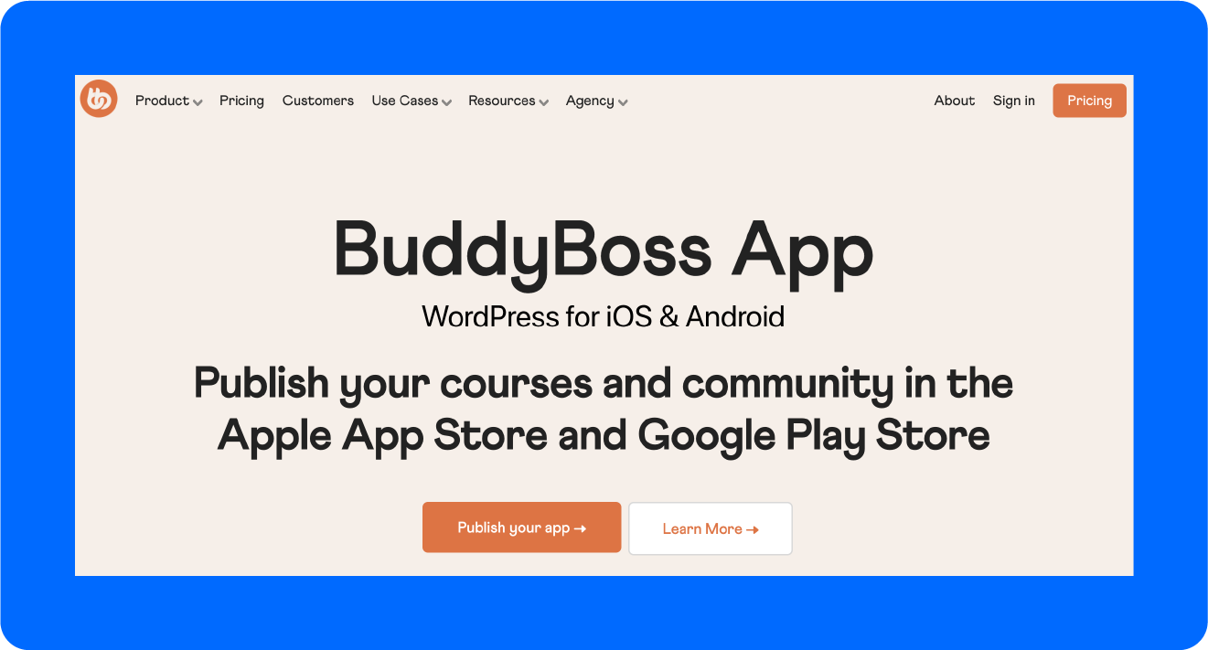 A screenshot shows the home page of BuddyBoss, one of the best Facebook Group alternatives.