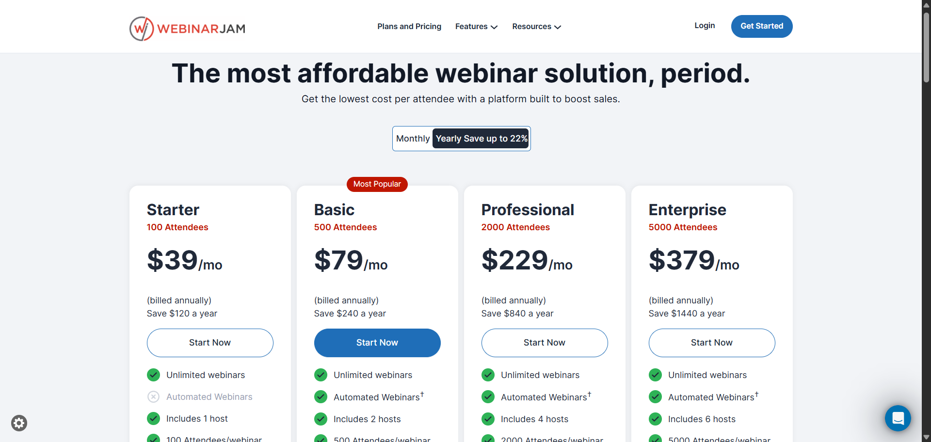 WebinarJam Pricing