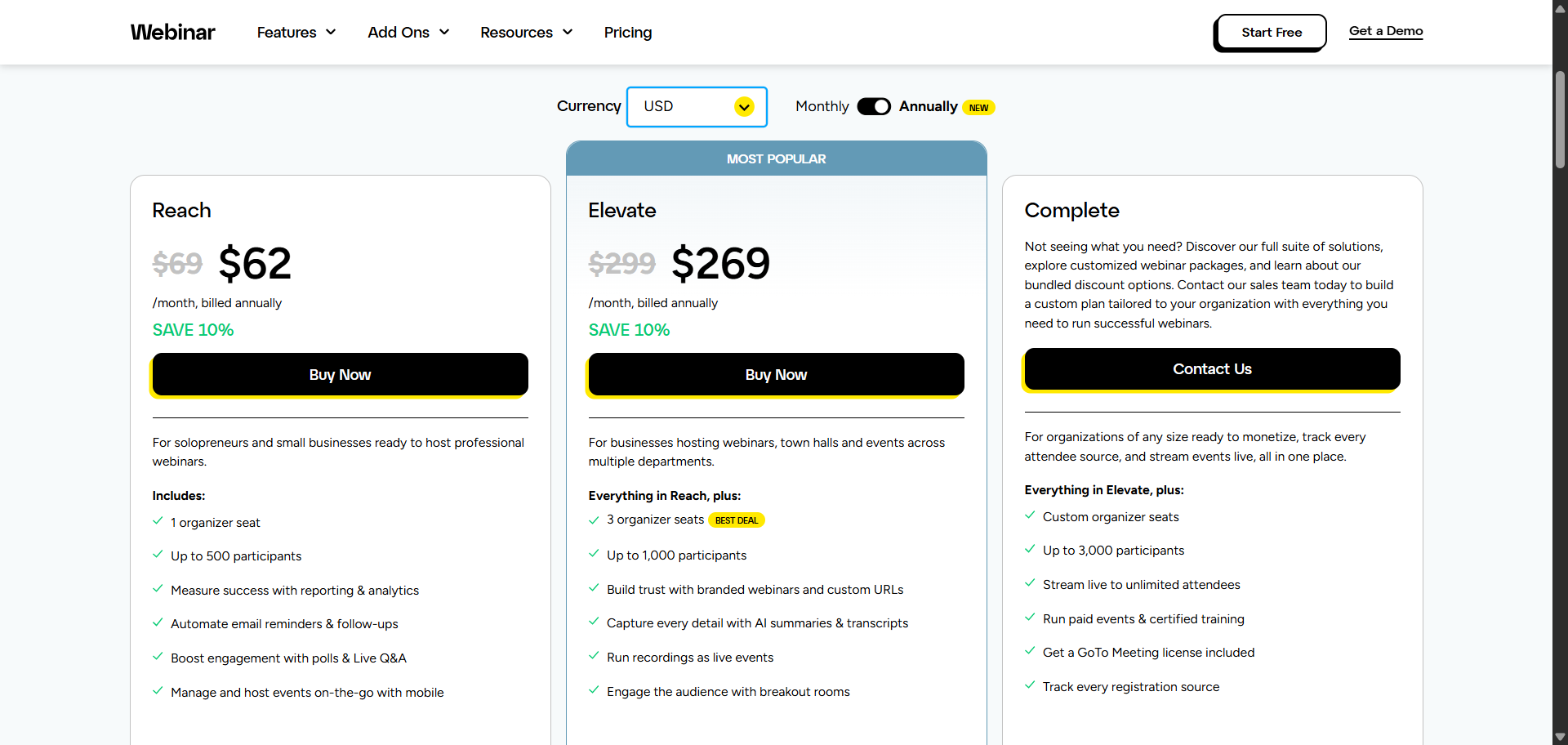 GoTo Webinar Pricing