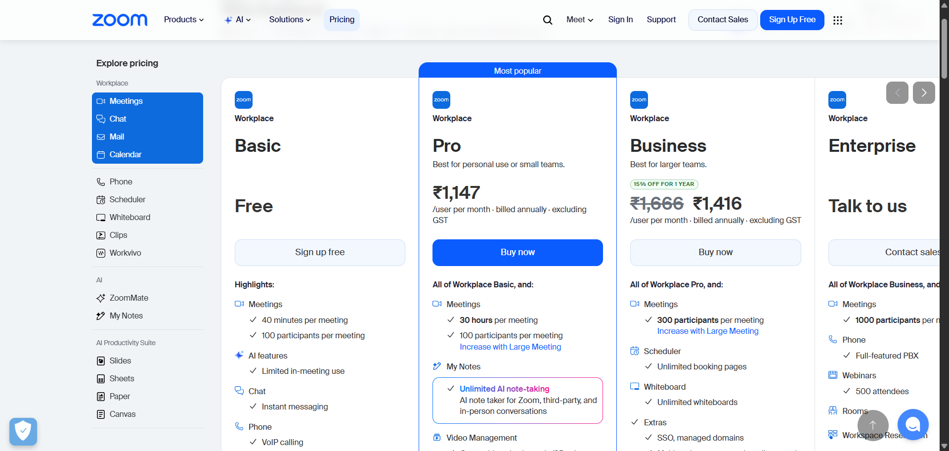 Zoom Pricing