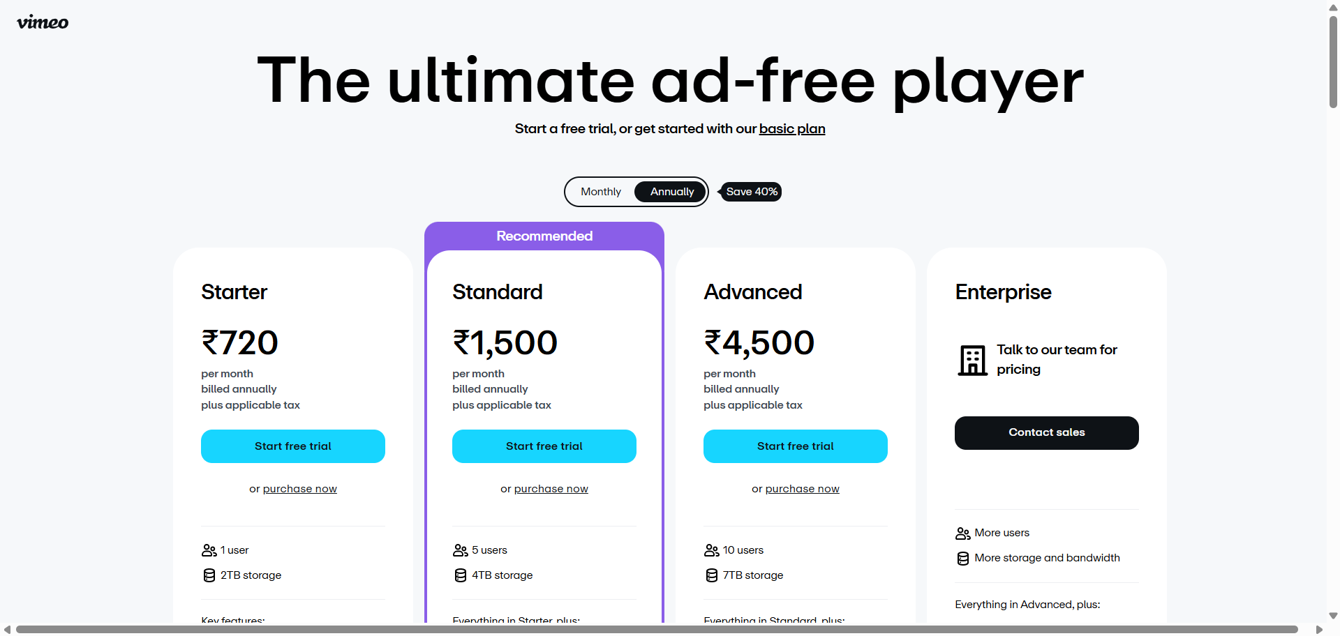 Vimeo Pricing