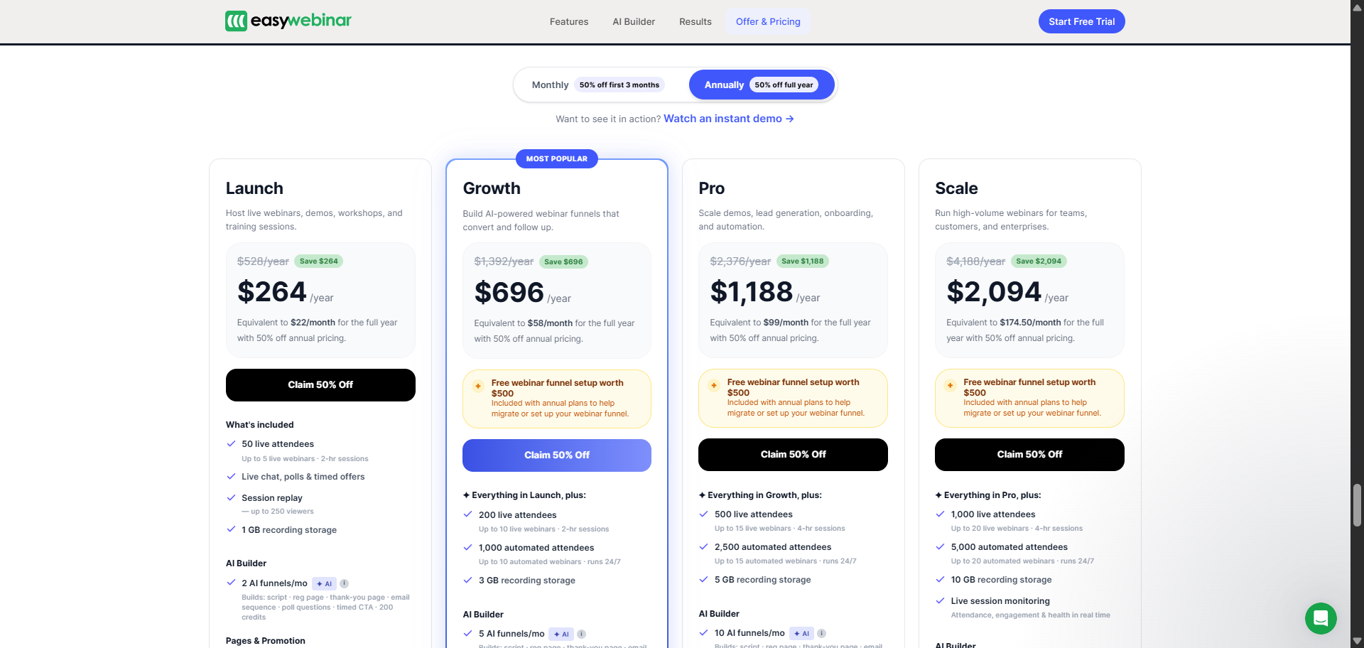 EasyWebinar Pricing