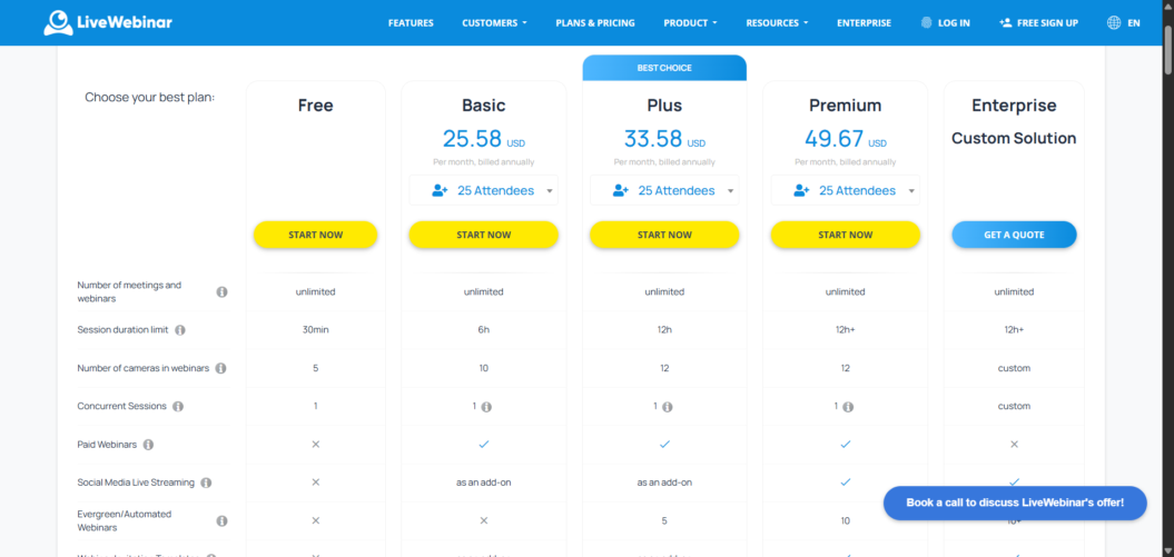 LiveWebinar Pricing