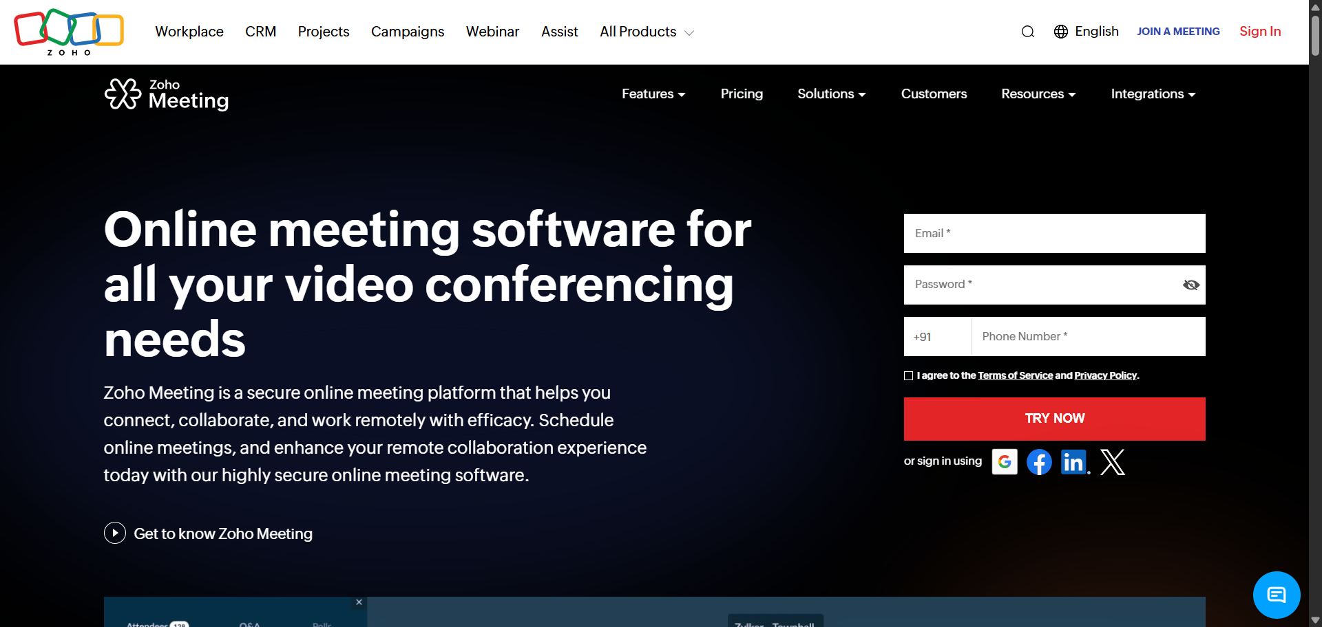 Zoho Meeting
