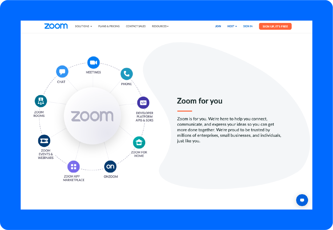 A screenshot of the webinar platform, Zoom.