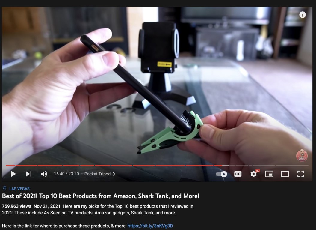 A screenshot of an example of affiliate marketing on YouTube